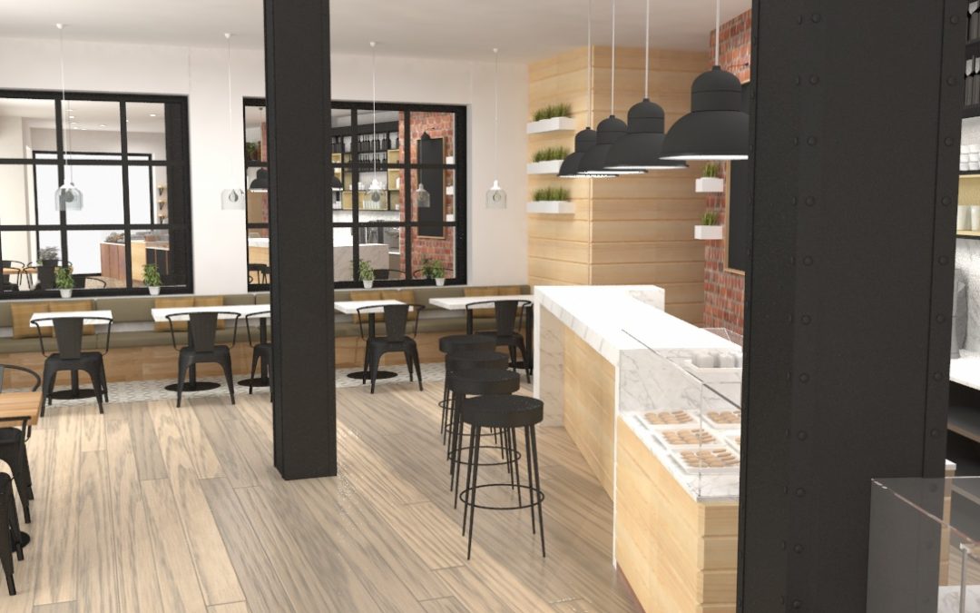 Mostradores para una cafetería