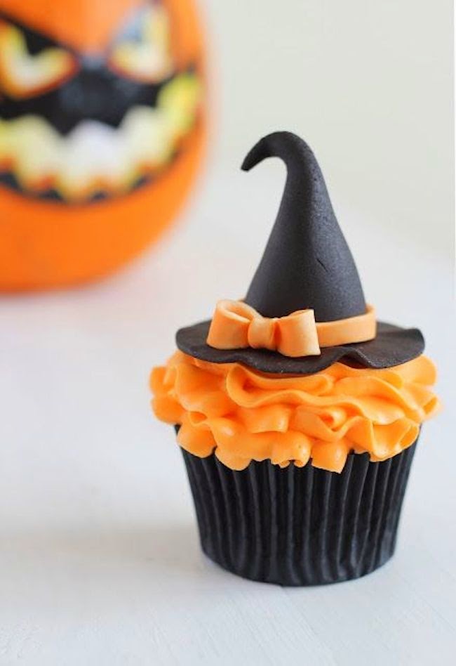 Cupcake sombrero de bruja